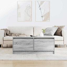 Berkfield Coffee Table With Drawers Grey Sonoma 100X100X40 Cm - thumbnail 3