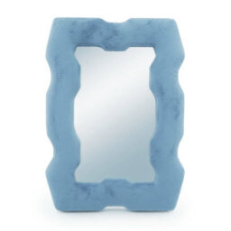 Royal Blue Soft Squiggly Wall And Table Mirror With Chunky Frame - thumbnail 4