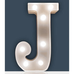 Battery Powered 3D Letter J Led Light - Freestanding Or Wall Mounted Alphabet Lighting Home Or Party Decoration - H22 X W14 X D3Cm - thumbnail 2
