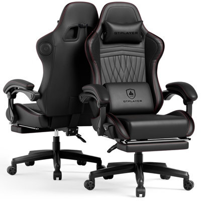 Gtplayer Gaming Chair With Speakers, Computer Chairs With Footrest Bluetooth Linkage, Ergonomic Height Adjustable Pc Chair, Red - image 1