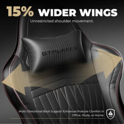 Gtplayer Gaming Chair With Speakers, Computer Chairs With Footrest Bluetooth Linkage, Ergonomic Height Adjustable Pc Chair, Red - thumbnail 7