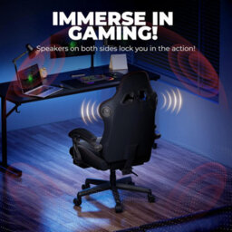 Gtplayer Gaming Chair With Speakers, Computer Chairs With Footrest Bluetooth Linkage, Ergonomic Height Adjustable Pc Chair, Red - thumbnail 8