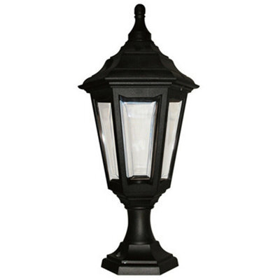 Stylish Outdoor Ip44 Black Led Pedestal Lamp With E27 Socket For Garden And Patio