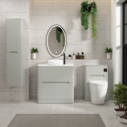 Royal Bathrooms Venice 800mm Dove Grey Freestanding Bathroom Countertop Vanity Unit 2 Drawer With Milan Basin - thumbnail 4