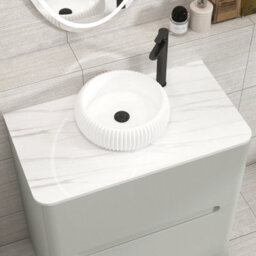 Royal Bathrooms Venice 800mm Dove Grey Freestanding Bathroom Countertop Vanity Unit 2 Drawer With Milan Basin - thumbnail 6
