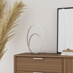 GoodHome Pegmati Oval Mirrored Silver Effect Integrated Led Table Lamp - thumbnail 9