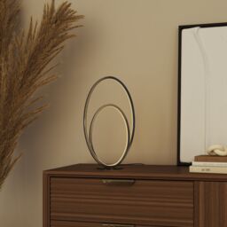 GoodHome Pegmati Oval Mirrored Silver Effect Integrated Led Table Lamp - thumbnail 8