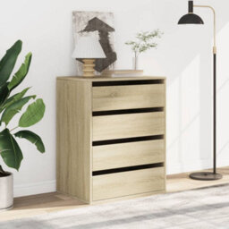 Berkfield Corner Chest Of Drawers Sonoma Oak 60X41X76 Cm Engineered Wood - thumbnail 3