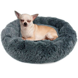 Actiaspet Dog Cat Bed Fluffy Donut Kitten Puppy Pet Cushion Calming Mattress Xs (Dark Grey) - thumbnail 2