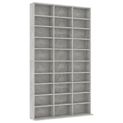 Berkfield Durable Cd Cabinet Concrete Grey 102X16X177.5 Cm Engineered Wood - image 1
