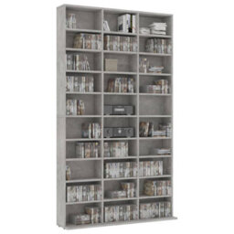 Berkfield Durable Cd Cabinet Concrete Grey 102X16X177.5 Cm Engineered Wood - thumbnail 3