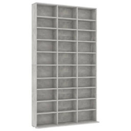 Berkfield Durable Cd Cabinet Concrete Grey 102X16X177.5 Cm Engineered Wood - thumbnail 1