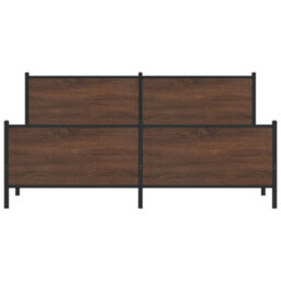 Berkfield Metal Bed Frame Without Mattress Brown Oak 180X200 Cm Super King - thumbnail 6