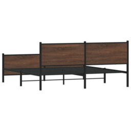 Berkfield Metal Bed Frame Without Mattress Brown Oak 180X200 Cm Super King - thumbnail 8