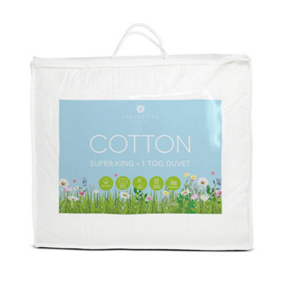 Lancashire Textiles 1Tog Cotton Super King Duvet Anti-Allergic Lightweight Blanket For Deep And Comfortable Sleep- 220 X 260mm - image 1
