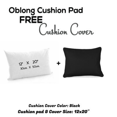 Chilimilii Rectangle/oblong Cushion Pads With Free Cushion Cover 100% Cotton Hollowfiber Filled Home Car Sofa Decor Cushions