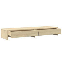 Walplus Monitor Stand With Drawers Sonoma Oak 100X27X15 Cm Engineered Wood - thumbnail 5
