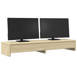 Walplus Monitor Stand With Drawers Sonoma Oak 100X27X15 Cm Engineered Wood - thumbnail 3