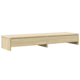 Walplus Monitor Stand With Drawers Sonoma Oak 100X27X15 Cm Engineered Wood - thumbnail 2