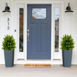 Costway Set Of 2 50Cm Artificial Cedar Topiary Ball Tree Faux Shrub Brush Potted Tree - thumbnail 4