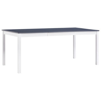Berkfield Dining Table White And Grey 180X90X73 Cm Pinewood - image 1