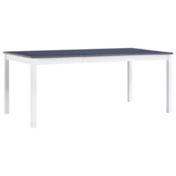 Berkfield Dining Table White And Grey 180X90X73 Cm Pinewood - thumbnail 1