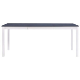 Berkfield Dining Table White And Grey 180X90X73 Cm Pinewood - thumbnail 2