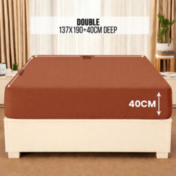 Aspire Homeware Rust Fitted Sheet 40 Cm Extra Deep Pocket Hypoallergenic Bed Sheet Microfiber (L)190Cm X (W)137Cm, Double - thumbnail 7