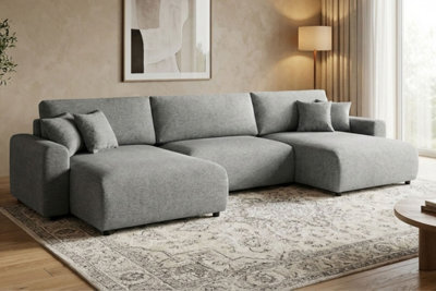 Stratus Interiors Spacious Grey Luna Sofa Bed With Storage - 336L 140W 88H Cm Modern Design Convertible Sleeper Sofa - image 1