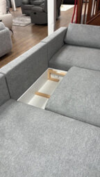 Stratus Interiors Spacious Grey Luna Sofa Bed With Storage - 336L 140W 88H Cm Modern Design Convertible Sleeper Sofa - thumbnail 3