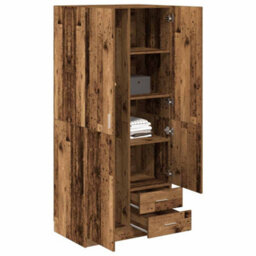 Walplus Wardrobe Old Wood 80X52X180 Cm Engineered Wood - thumbnail 3