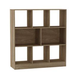Urbn-Living Urbnliving 95Cm Height 8 Cube Oak Asymmetrical Storage Cabinet Wooden Bookcase Shelve Square Organiser - thumbnail 3