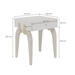 Wyld Haus Cordoba Taupe Textured Bedside Table With Brass Accent And Drawer - thumbnail 5