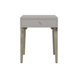 Wyld Haus Cordoba Taupe Textured Bedside Table With Brass Accent And Drawer - thumbnail 3