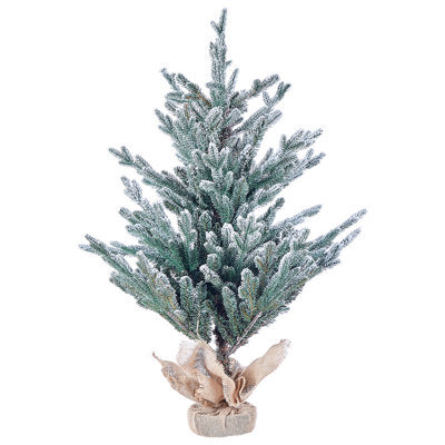 Beliani Artificial Snowy Christmas Tree Ringrose 90 Cm Green - image 1