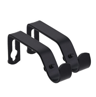 Lister Cartwright 19mm Curtain Pole Ends Brackets With Adjustable Screws Metal Finish (Pack Of 2)