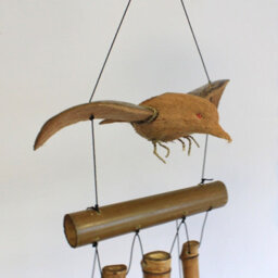 Serenityy Coconut Blackbird Bamboo Wind Chime 1M - Handmade Indonesian Garden Décor - thumbnail 2