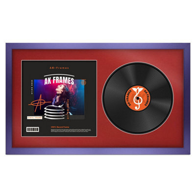 "30X17"" Purple Modern Vinyl Record Frame With Crimson Mount For 12 Inch Lp Album Cover & Disc - Ak Frames" - image 1