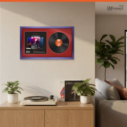 "30X17"" Purple Modern Vinyl Record Frame With Crimson Mount For 12 Inch Lp Album Cover & Disc - Ak Frames" - thumbnail 5