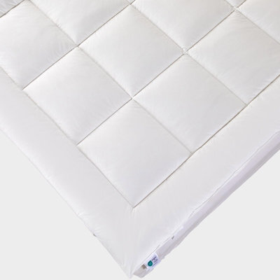 Homescapes Premium Wool Mattress Topper Deep Fitting Comfort, Double - image 1