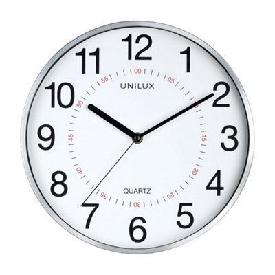 Unilite Unilux Aria Wall Clock Quartz System With Dual Display Metal Grey, 30.5Cm - image 1