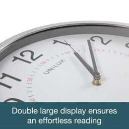 Unilite Unilux Aria Wall Clock Quartz System With Dual Display Metal Grey, 30.5Cm - thumbnail 4