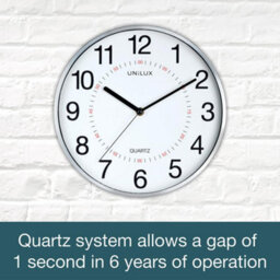 Unilite Unilux Aria Wall Clock Quartz System With Dual Display Metal Grey, 30.5Cm - thumbnail 5