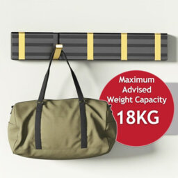Spares2Go Luxury Wall Mounted Coat Rack 5 Hooks Aluminium Retractable Hanging Hook Rail (Black + Gold) - thumbnail 7