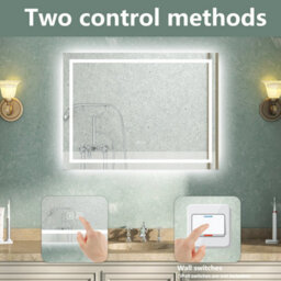 AVER-GROWTH Bluetooth Bathroom Mirror With Shaver Socket 3 Colour Led Lights  Demister Pad Touch/wall Switch Vertical/horizontal 700X500mm - thumbnail 7