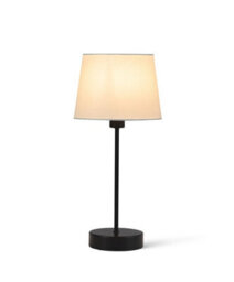 Lighting Supermarket Stockholm Black Cup Stick Table Lamp With Lorenzo Cream Cylinder Shade - thumbnail 2