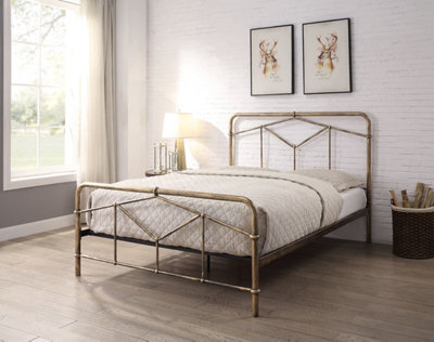 Flintshire Furniture Axton King Size 5Ft Antique Bronze Metal Bed Frame - image 1