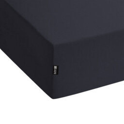 Beliani Fitted Sheet Janbu Cotton 160 X 200 Cm Black - thumbnail 4