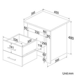 White Mdf Bedside Table Nightstand Chest Of 2 Drawers Storage - thumbnail 2