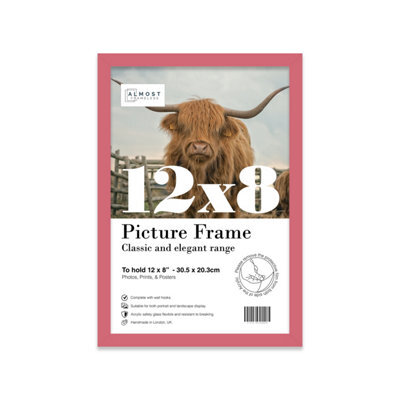 12X8 Pink Picture Frame (30.5 X 20.3Cm) Poster, Photo, Artwork, Gallery Wall Or Print - image 1